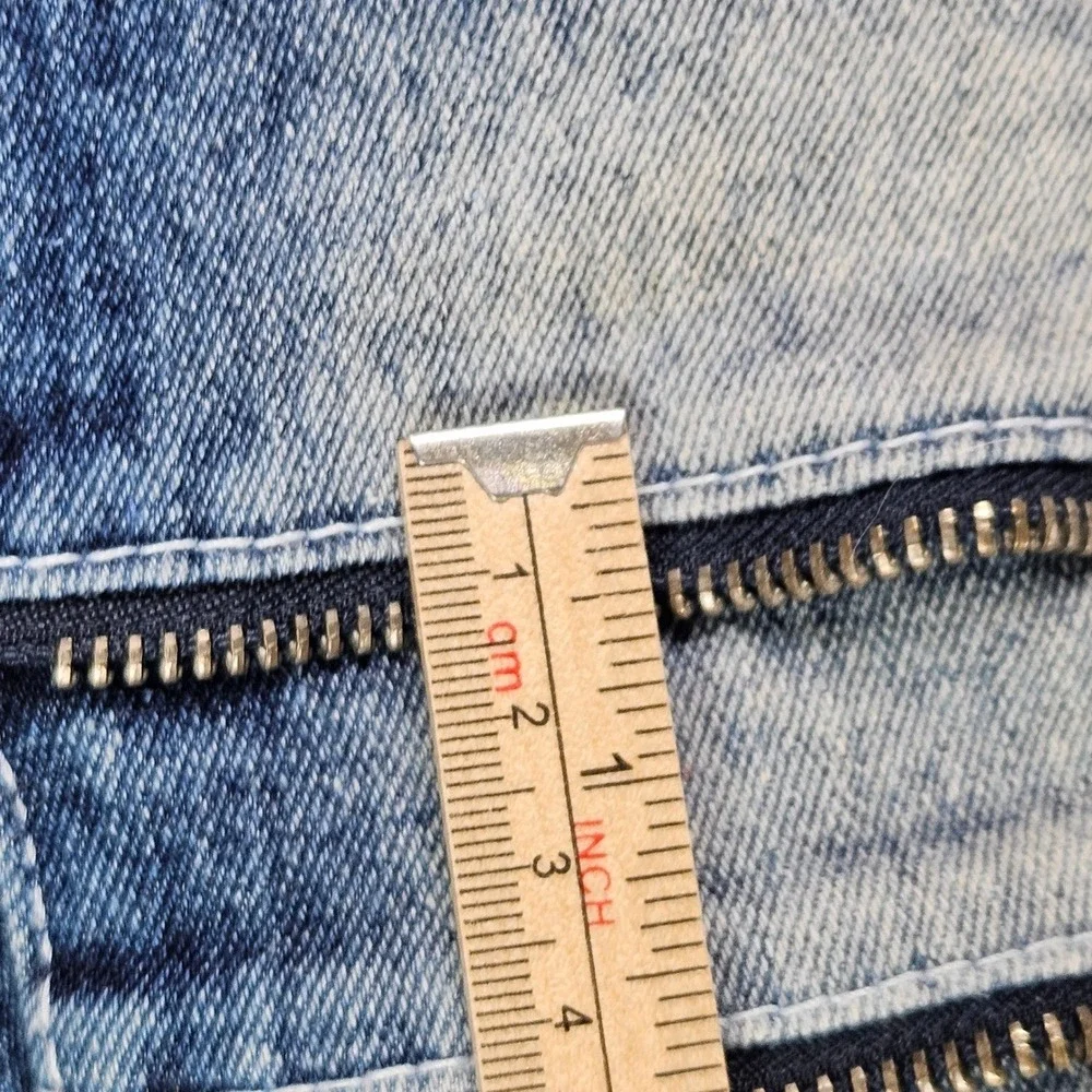 Southpole‎ Y2K Moto Biker Flex Denim Shorts 32 Zip Knee Panel Streetwear Acid